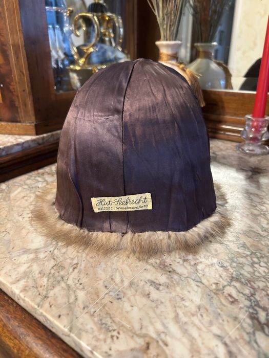 Caciula blana de vizon beige