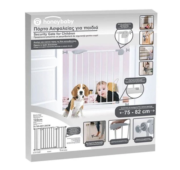 Метална предпазна решетка за деца  Honey Baby  76х75х82см