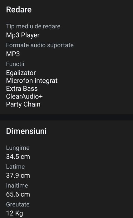 Boxa/Sistem audio High Power SONY