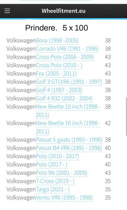 Jante 15 VW Polo Golf 4 Bora New Beetle VW Fox Golf 3 GTI