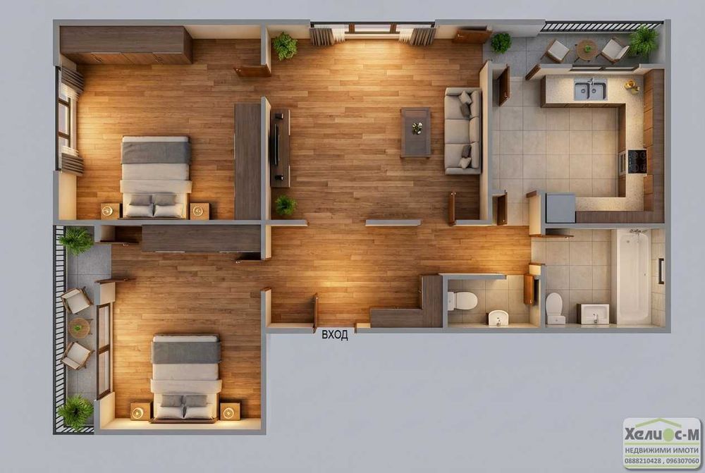 Тристаен апартамент, Идеален център, гр.Монтана