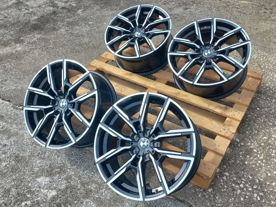 18"Bmw 5x120 8.5j et30 E46 E90 E91 E91 F10 F30 F11 F13 F01 X1 X3 X5 4x4 Xdrive Black polish Чисто Нови