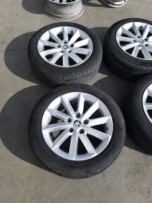 Set jante aliaj cu anvelope r16 195/55 r16 skoda superb 2 3t0601025r