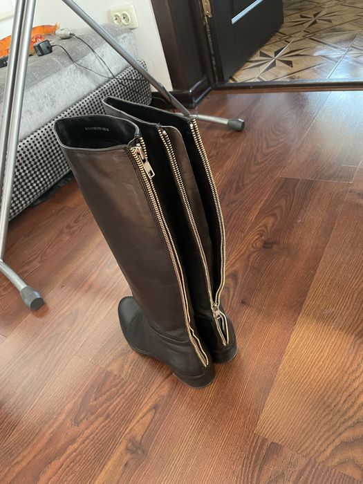 Сапоги демисезонные, кожаные