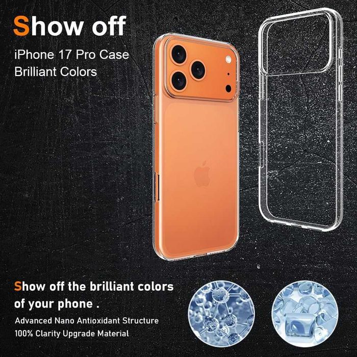 Прозрачен силиконов гръб NORDIC  за iPhone 17 Pro Max, 17 Pro, Air,17