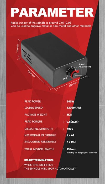 ЧПУ шпиндель мотор тўплами 500W - янги
