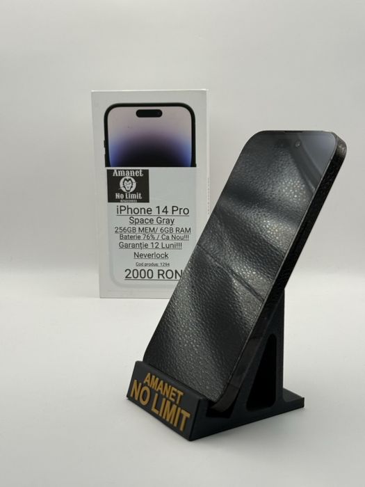 iPhone 14 Pro 256GB Space  Gray Garantie 12 Luni , AMANET NO LIMIT.
