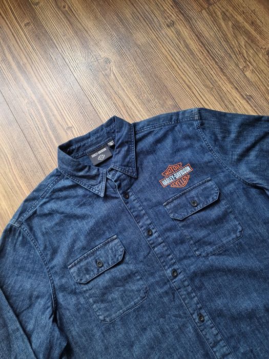 Страхотна мъжка дънкова риза HARLY DAVIDSON,  размер XL