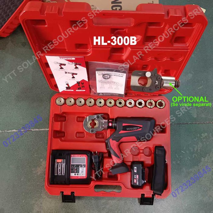 masina sertizat papuci cabluri Cu/AL, 300/400mmp, 2 baterii 5AH