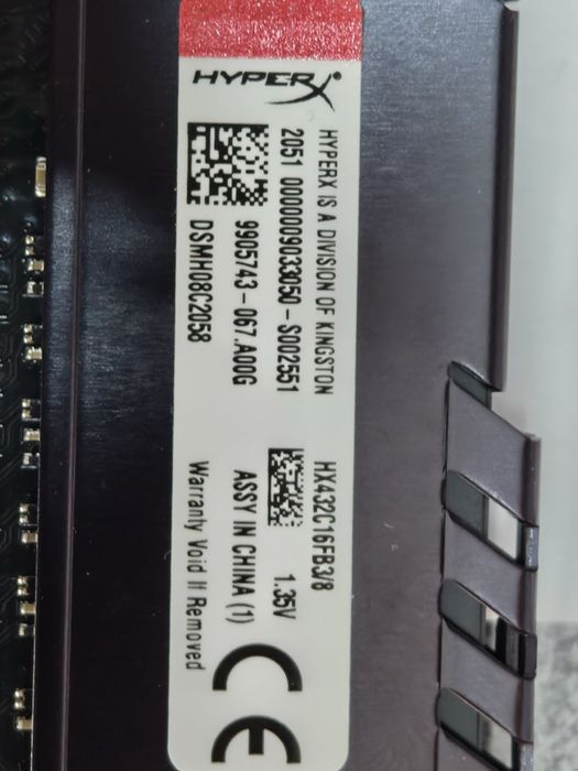 Ram памет ddr4 2x8 3200mhz  fury hyperx