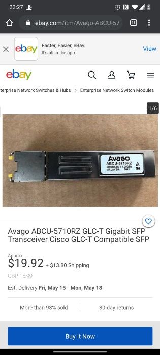 SFP Electric / Ethernet / RJ45