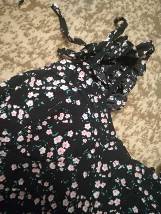 Сарафан черный с цветочками