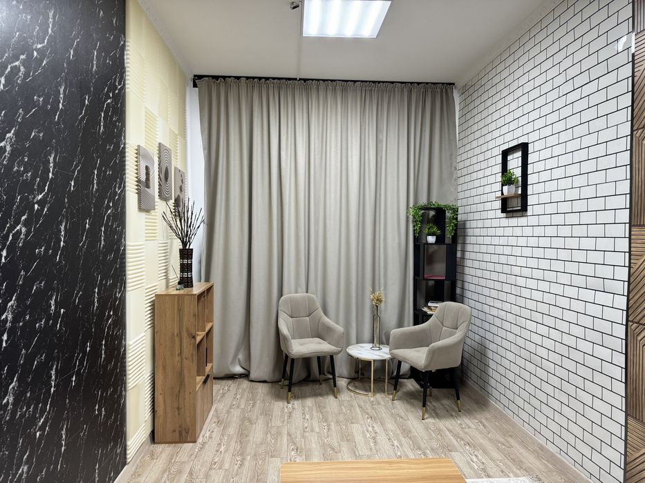 Портьера блэкаут серо-бежевая