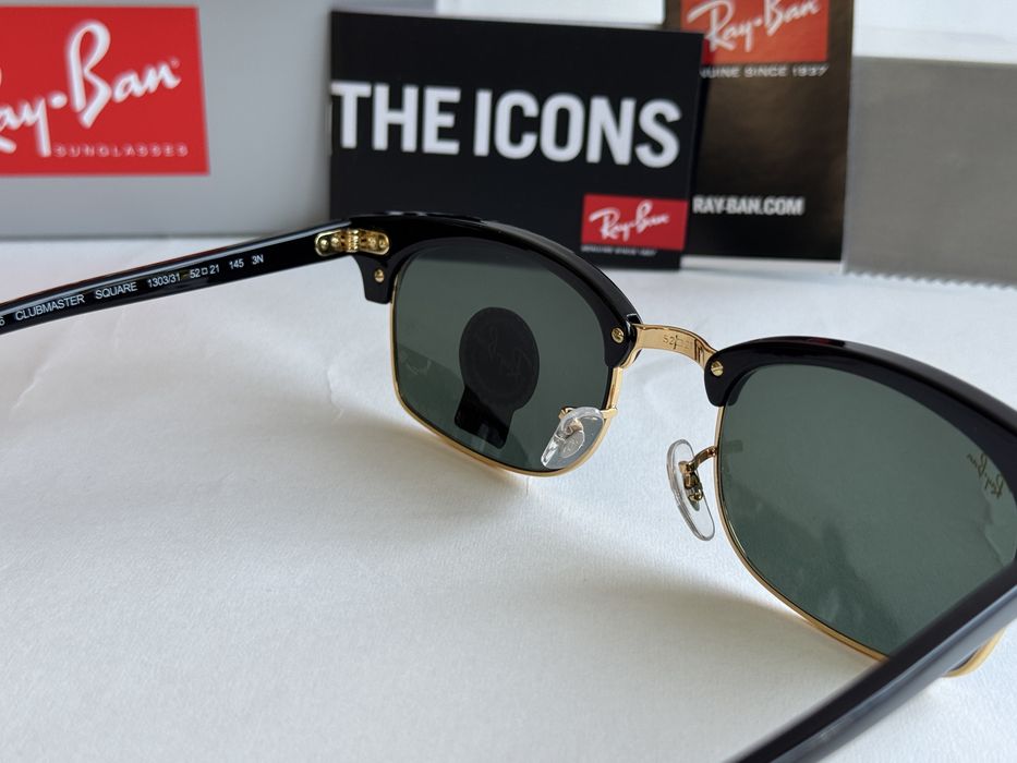 Ochelari de soare Ray Ban 3916 Clubmaster Square Noi