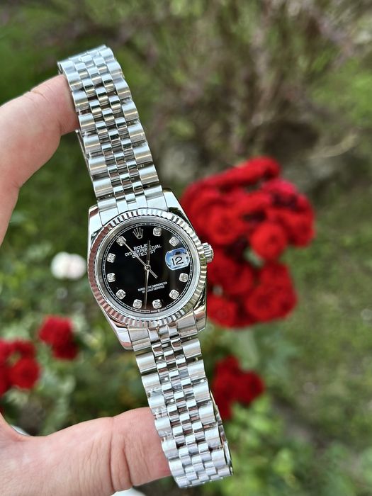 rolex datejust black dial 36,mm femei
