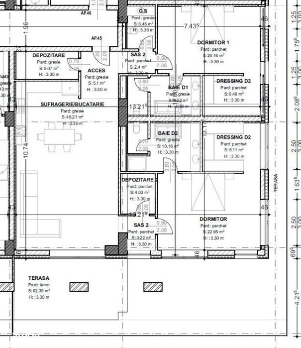 Penthouse de vanzare, cu 3 camere, 148 mp, terasa 62 mp, zona centrala