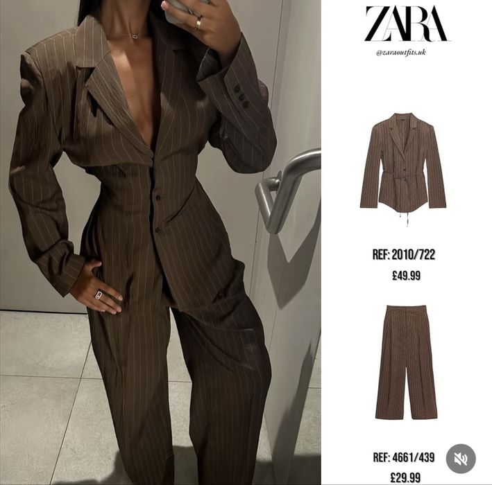 Zara новый пиджак брюки штаны костюм