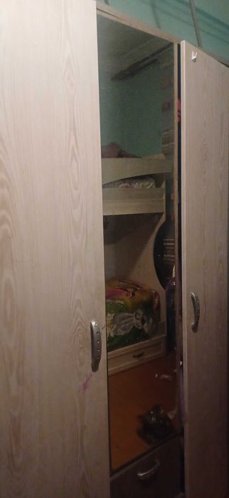 Двухярусная кровать со шкафом