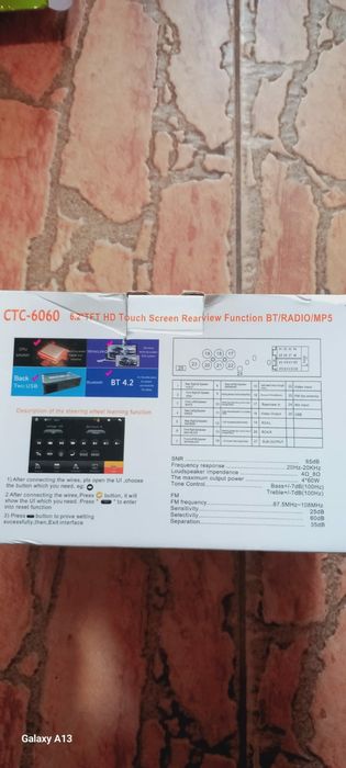 Mp5 player auto 1din CTC-6060 bluetooth