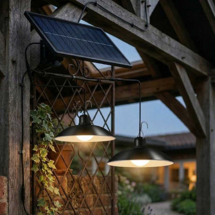 Двойни соларни LED лампи с дистанционно управление