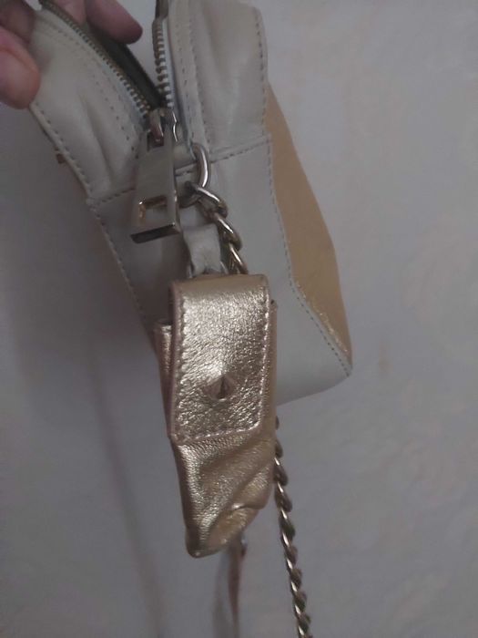 ISLUES Max Mara Original 100% Кожа златна чанта