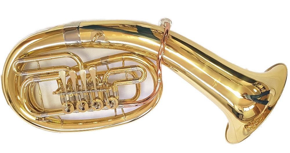Eufoniu Bariton 4 clape Karl Glaser Bb/SiBemol Baritonhorn auriu