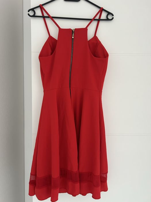 Rochie rosie, cu cupe, marimea S/M