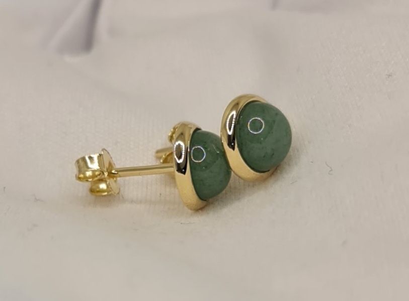 Cercei aur galben 14k cu crisopraz natural