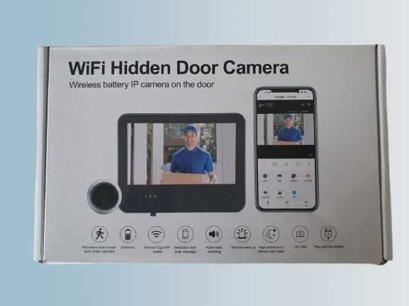 Камера шпионка за врата с вътрешен дисплей и WiFi управление Tuya