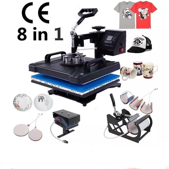 Presa Termica 8 in 1 MARE Imprimat Tricouri / Sepci / Cani / Plachete