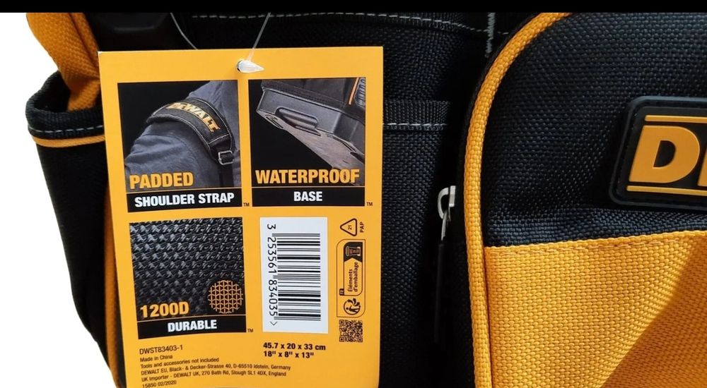 Работна чанта за инструменти DeWALT с твърдо дъно