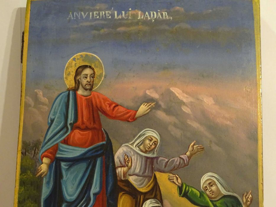 Icoana ‘Invierea lui Lazar’, pictata pe lemn in 1885 - Deosebita