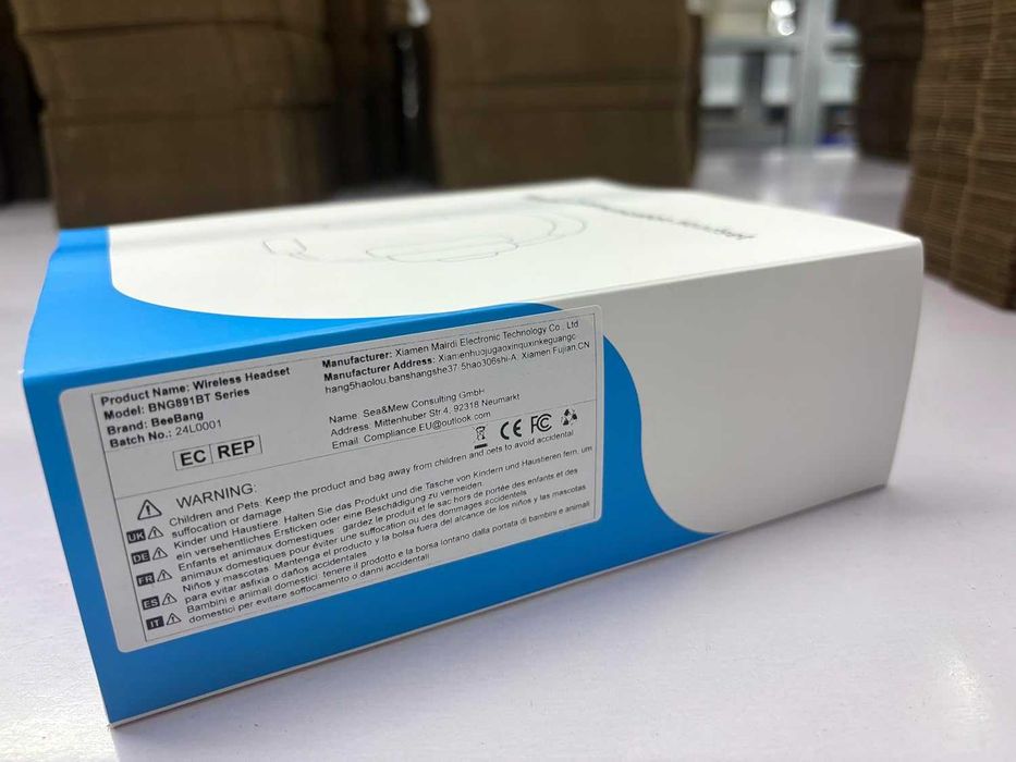 Beebang Bluetooth слушалки с микрофон, безжични с бутон за изключване