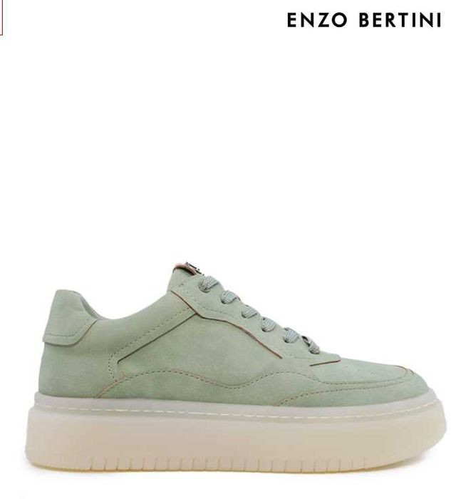 Sneakers femei Enzo Bertini Premium Collection verzi din piele nabuck