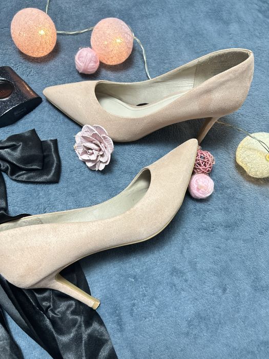 Pantofi toc Stiletto H&M Roz Pudra, 38