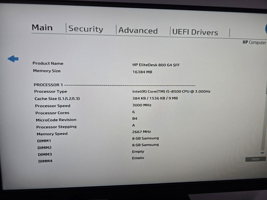 HP EliteDesk 800 G4 SFF  i5-8500T , 16 GB RAM ,fara HDD