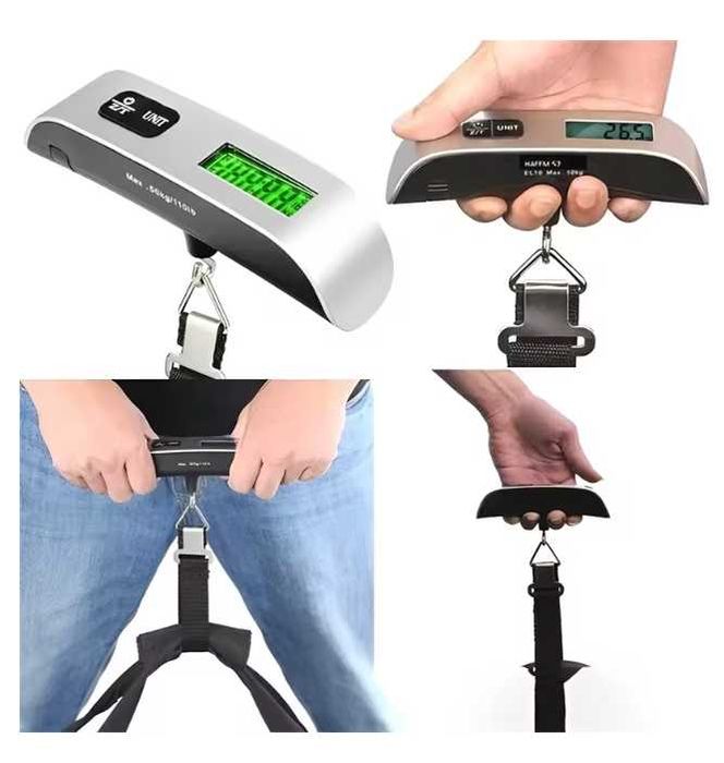 Преносима дигитална везна за багаж 10 г – 50 кг с LCD дисплей, кантар