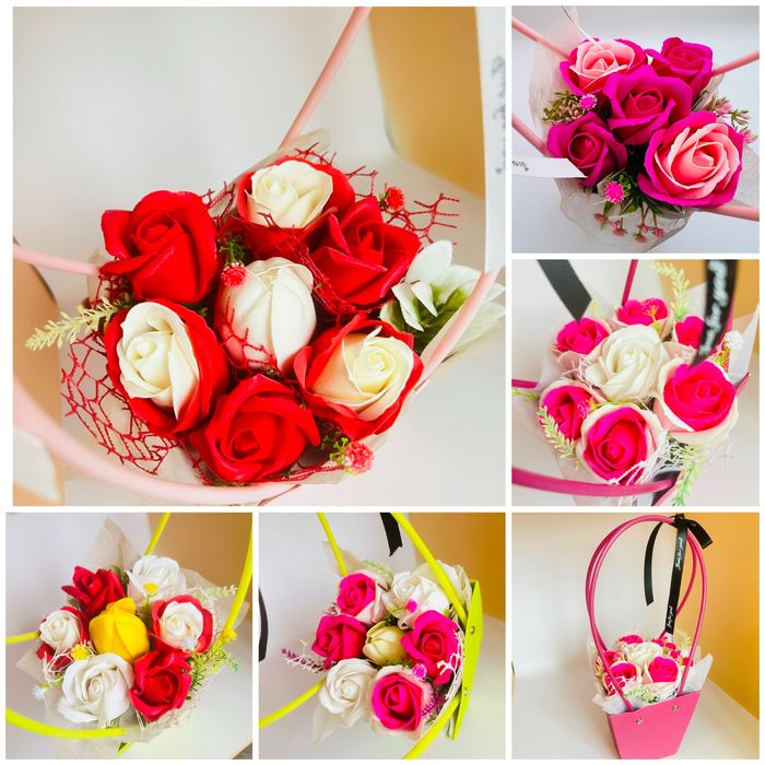 Буквет от сапунени рози за свети Валенти,8 март,Рожден ден,имен ден