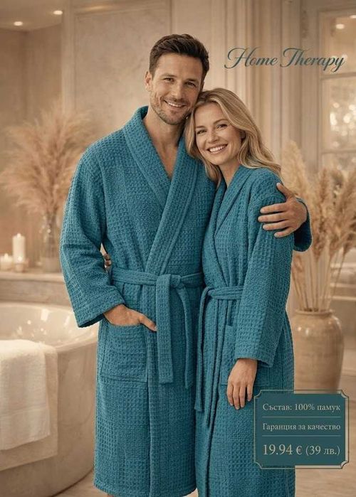 Качествени и прекрасни вафелни халати-100% Памук