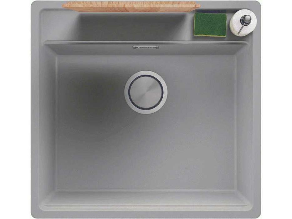 Сива кухненска мивка за вграждане под плот Берген 60 Low 560x530 мм