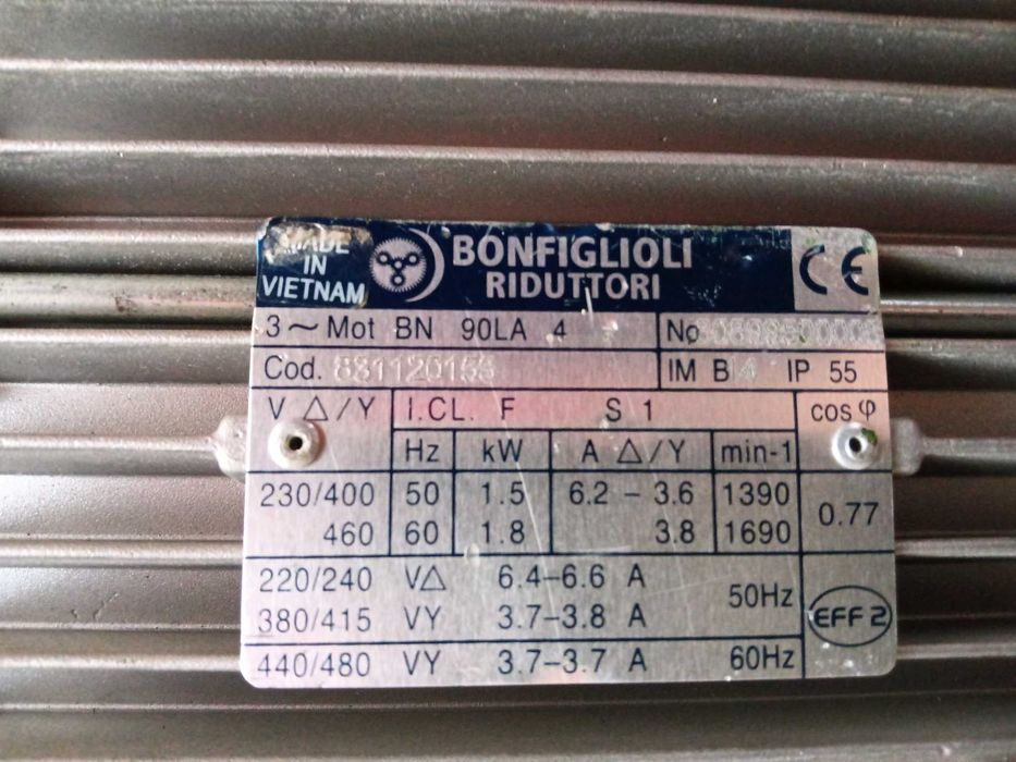 Eлектромотор Bonfiglioli BN90LA4 230/460 1.5/1.8KW
