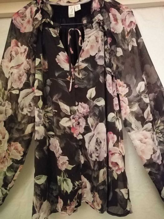 Bluza din matase vegetala cu model floral