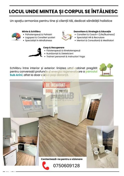 Garsoniera renovata 2026 | 30mp | pretabil cabinet | birou | zona Sub