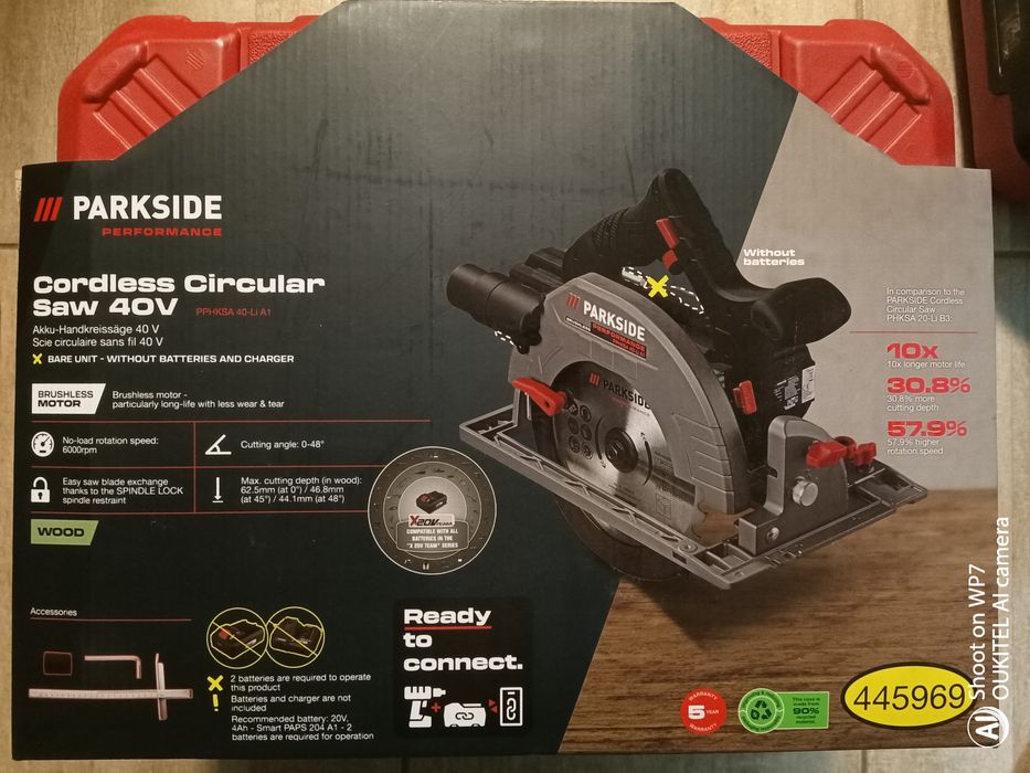 Parkside ferastrau circular 40V fierastrau cu disc pe baterie 2 x 20V