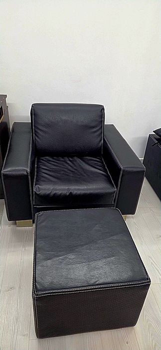 Fotoliu piele ecologica negru