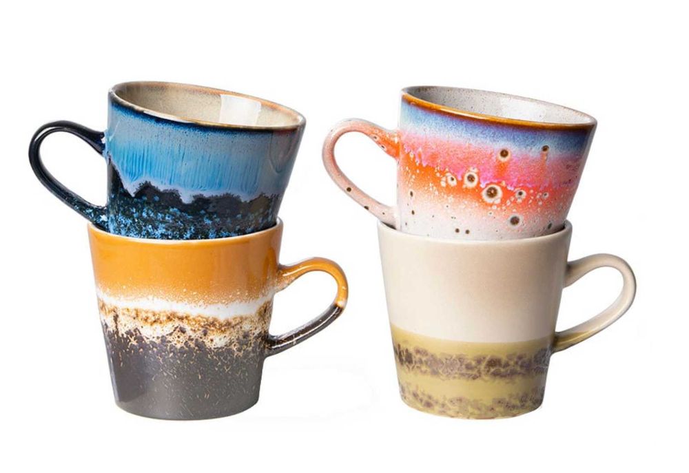 Set 4 cesti/ cani din ceramica, 270 ml, HKliving