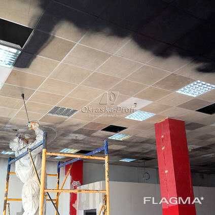 Покраска  Потолка 10 000 чёрный  красить стены и потолки и