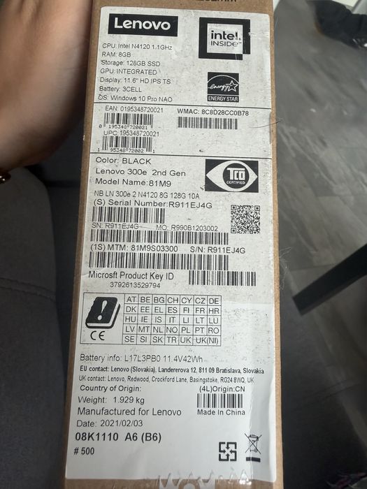 Leptop lenovo 300e 2nd gen nou