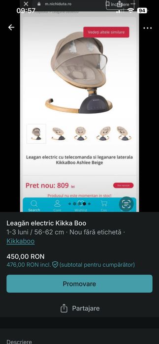Leagăn electric Kikka Boo
