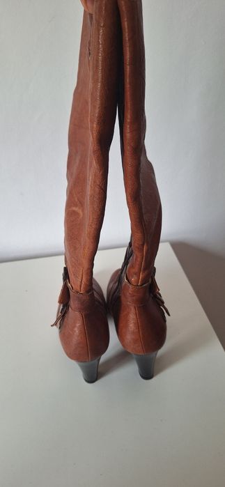 Високи ботуши от естествена кожа, българско производство